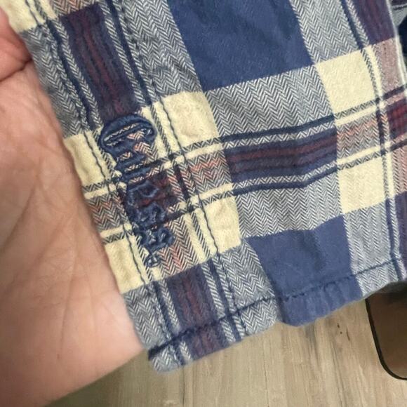 Guess Mens XL Plaid Black Pearl Snap Long Sleeve Western Style Shirt Embroidered - Picture 7 of 8